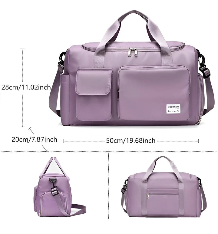 Stilvoller Weekender vd260508 aus wasserdichtem Nylon. Luxuriöse unisex Reisetasche für Urlaub & Sport.