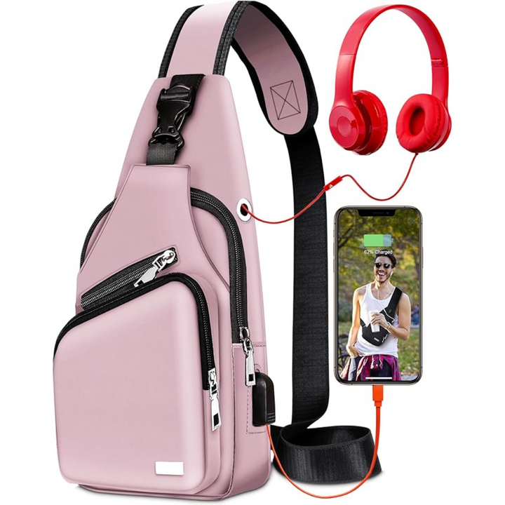 Modernes unisex Sling Bag, multifunktional als Schulter- oder Brusttasche tragbar.