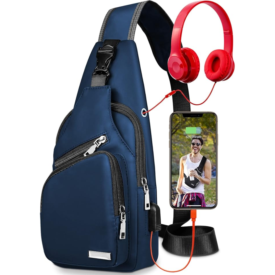 Organisiertes wasserdichtes Sling Bag mit mehreren Fächern, sicher für Wertsachen unterwegs.