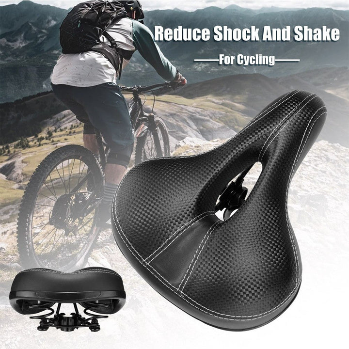 Unisex weicher Leder Fahrradsattel in Schwarz für maximalen Fahrkomfort. Ergonomisch, stoßdämpfend und langlebig.