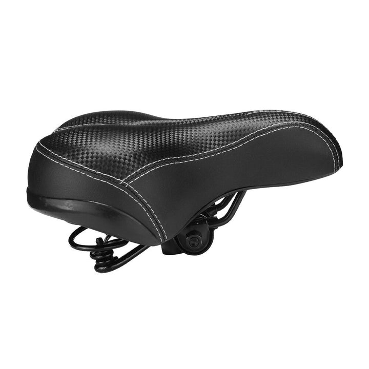 Dieser komfortable Ledersattel, unisex und schwarz, ist stoßdämpfend und langlebig für jedes Fahrrad.
