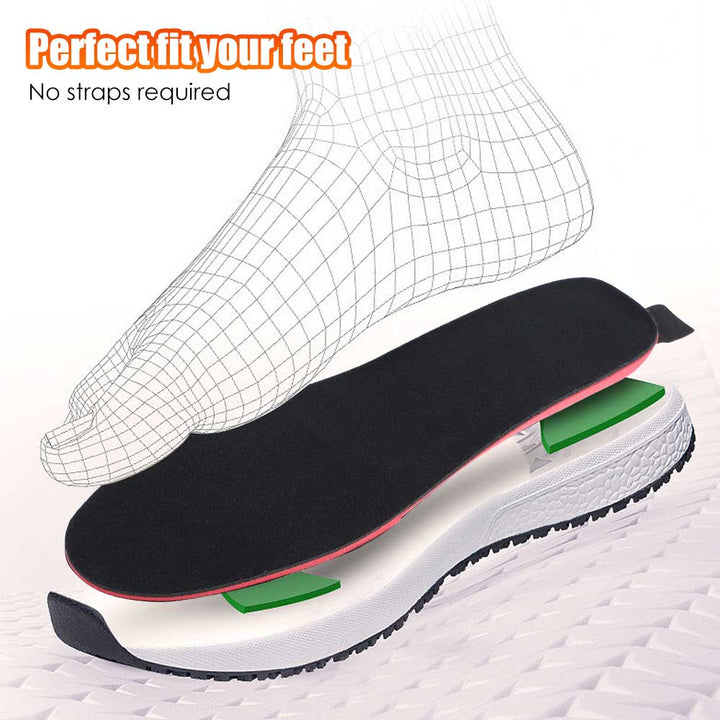 Langlebige, wiederaufladbare beheizte Einlegesohlen als Schuhzubehör für Winter. Unisex Fusswärmer gegen Kälte.