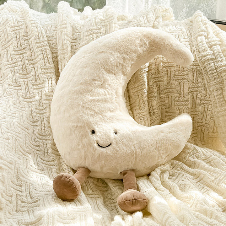 Unisex Zierkissen mit Sonne-Mond-Design für gemütliche Heimdekoration im Wohnzimmer oder Schlafzimmer.