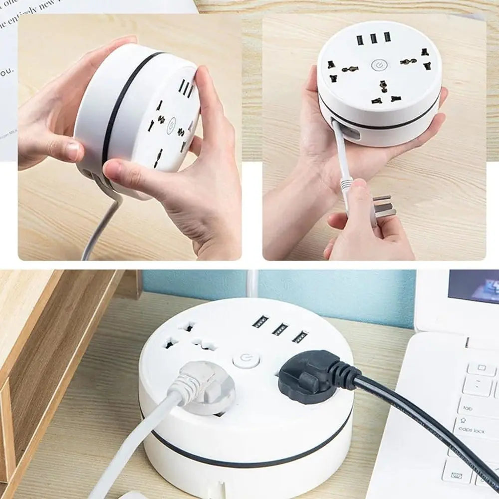 Universal Reise-Steckdosenleiste Pro mit USB-C, USB-A & Schutzkontakt; perfekt für weltweites, sicheres Laden.