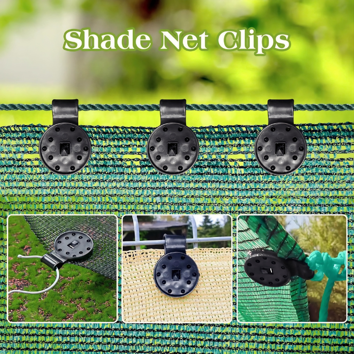Einfach anwendbare Schattennetz-Clips für Gärten, zur stabilen Montage von Sonnenschutz und Gartenplanen.