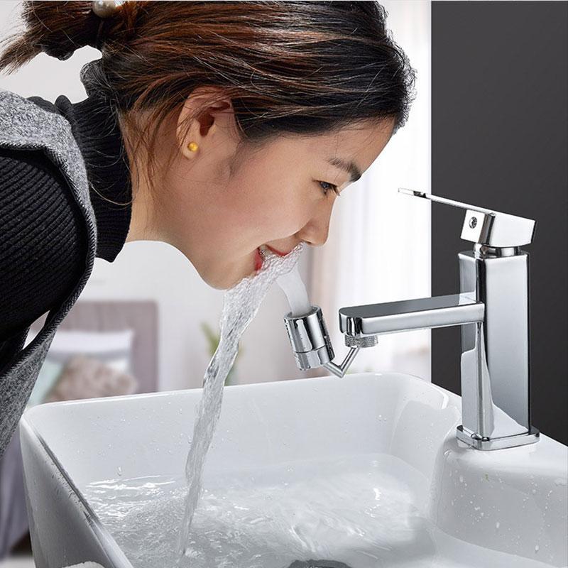 Universeller 720° drehbarer Spritzfilter Wasserhahn Aufsatz aus Kupfer für Küche & Bad, spritzfrei.