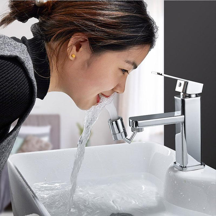 Universeller 720° drehbarer Spritzfilter Wasserhahn Aufsatz aus Kupfer für Küche & Bad, spritzfrei.