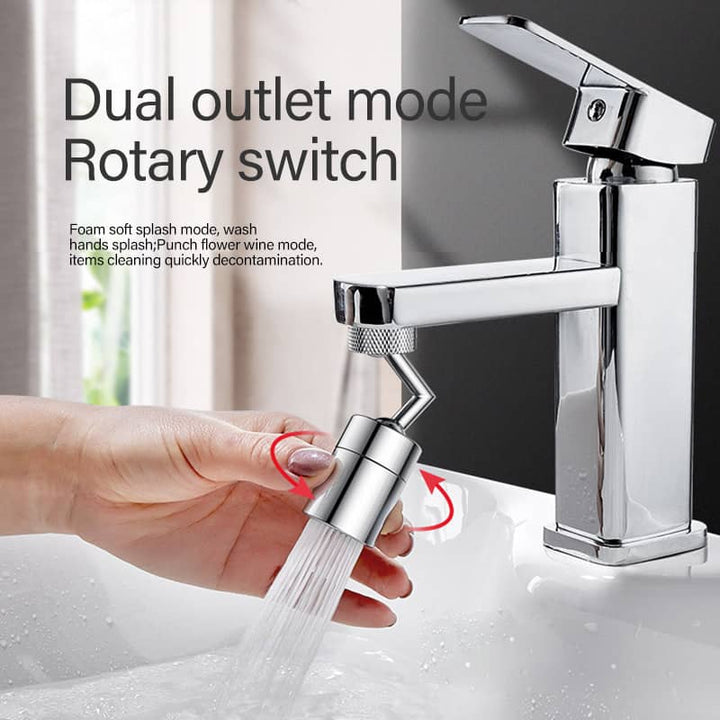 Innovativer Spritzfilter Wasserhahn Aufsatz 720° drehbar, Kupfer-Design für universelle Armaturen.