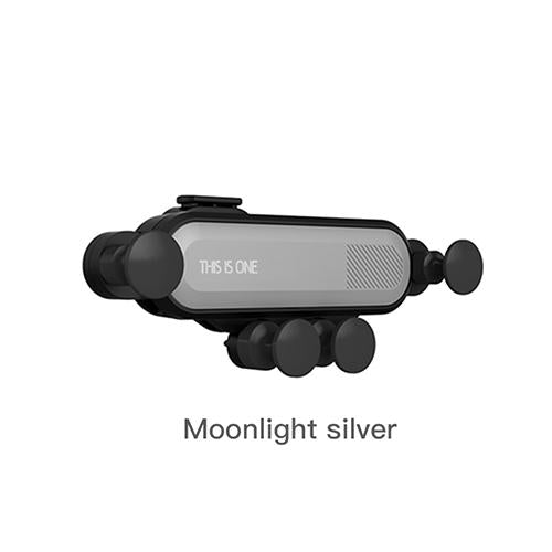 Drehbarer Smartphone Halter in Mondlicht Silber; sichere und flexible Befestigung für jedes Handy im Auto.