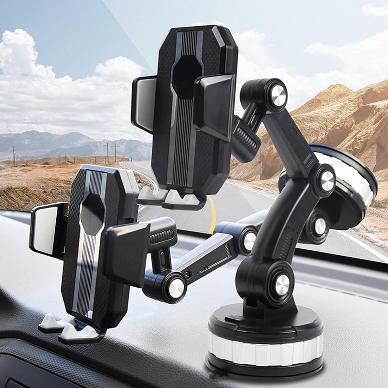 360-Grad drehbarer Smartphonehalter fürs Auto, einfache Einhandbedienung für sichere Navigation und Anrufe.