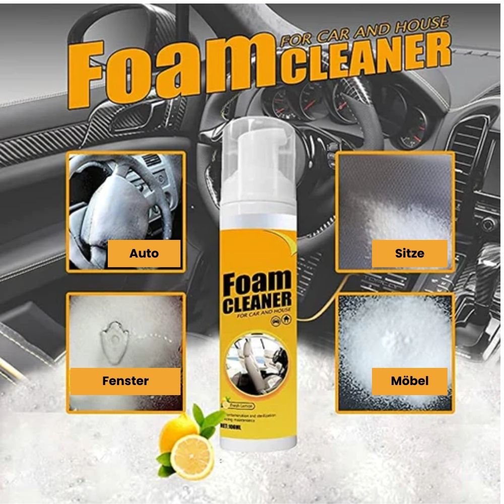 Effektiver Haushaltsreiniger Schaumspray für Tiefenreinigung. Ideal für Möbel, Polster & Küchenoberflächen. Fettlöser.
