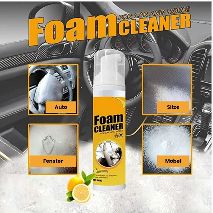 Effektiver Haushaltsreiniger Schaumspray für Tiefenreinigung. Ideal für Möbel, Polster & Küchenoberflächen. Fettlöser.