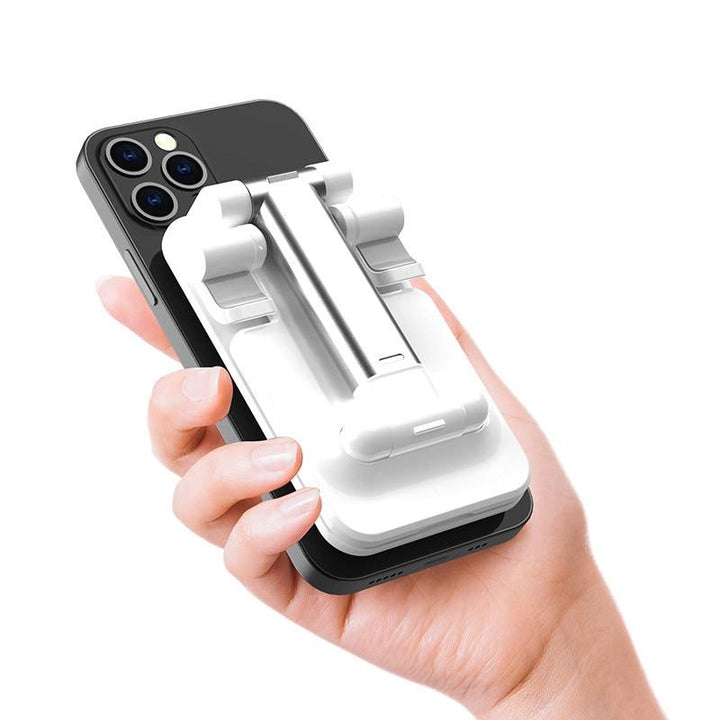 Weißer & grüner verstellbarer Handy Ständer, universell, faltbar & höhenverstellbar für optimalen Winkel.