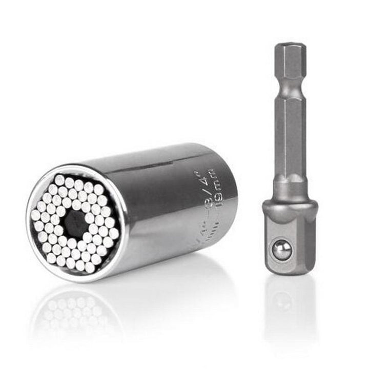 Detailansicht des flexiblen Universal-Steckschlüssels. Ideal als Schraubenschlüssel und Ratschenschlüssel in einem.