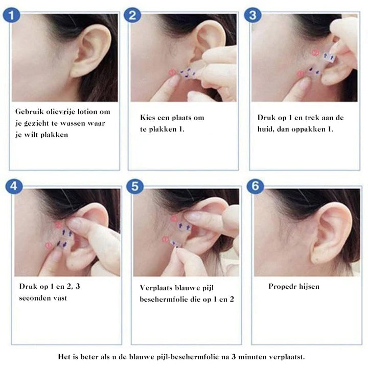 Frau lächelt selbstbewusst mit dem unsichtbaren Facelifting-Tape für jugendliche, straffe Haut.