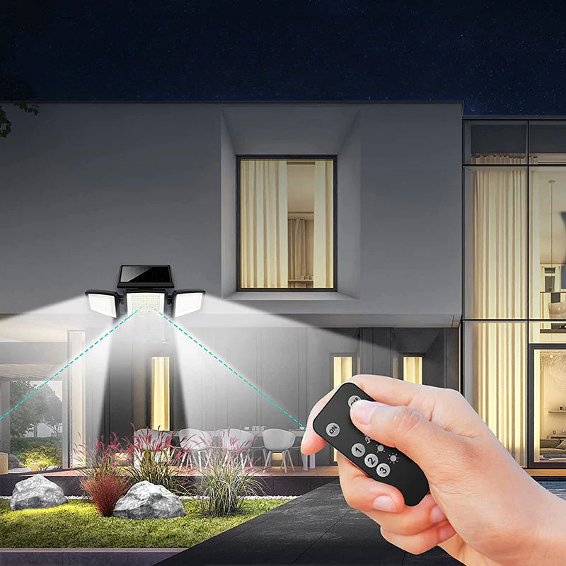 Leistungsstarker Solar LED Sicherheitsstrahler mit Bewegungssensor für optimale Außenbeleuchtung.