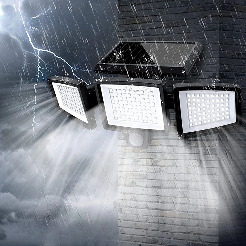 Wetterfeste Solar LED Gartenleuchte mit Bewegungsmelder und Fernbedienung für sichere Wege und Eingänge.