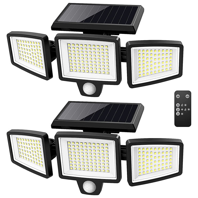 Solar LED Strahler mit Bewegungssensor, wetterfest, für erhöhte Sicherheit in Garten und Hof.