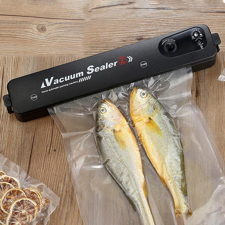 Eleganter Vakuumierer mit einfacher One-Touch Bedienung. Ein platzsparendes Küchengerät für frische Lebensmittel.