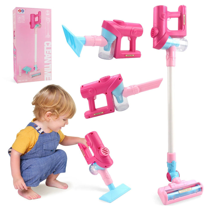 Detaillierte Ansicht des interaktiven Mini-Staubsaugers, ein tolles Lernspielzeug für Kinderzimmer & Rollenspiele.