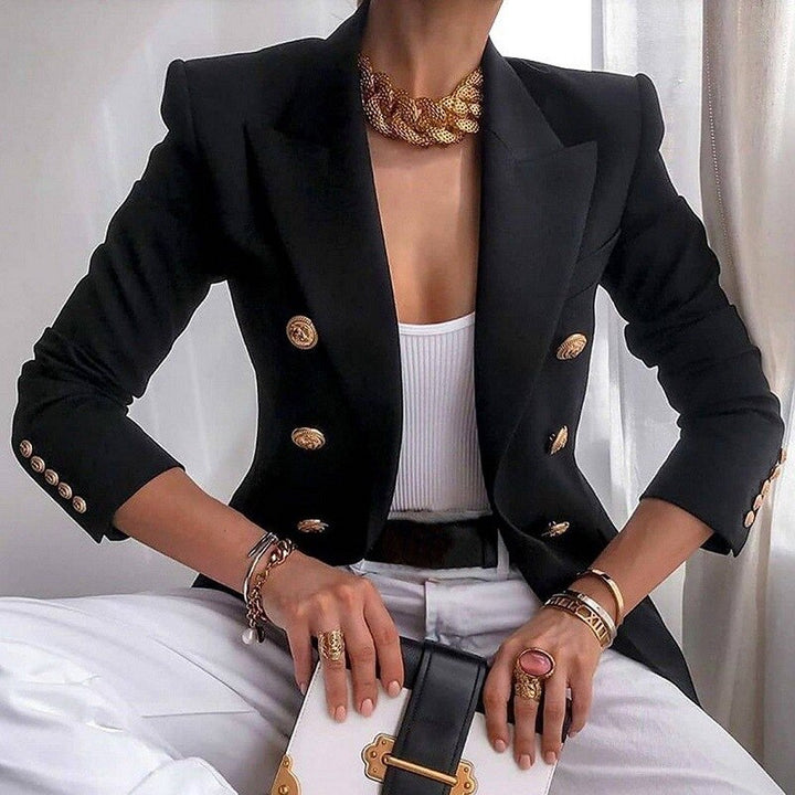 Stilvoller Damen Business Blazer, langarm, ideal als schickes Oberteil für Bürokleidung & Casual Chic.