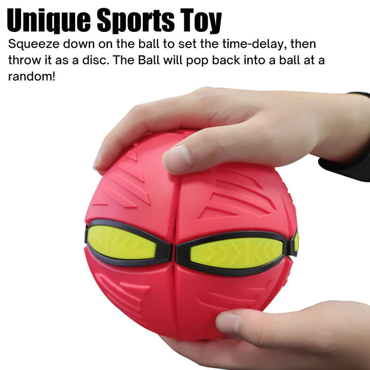 Verformbarer UFO Wurfball für Kinder mit LED-Funktion, ideal für Outdoorspiel und viel Spaß.