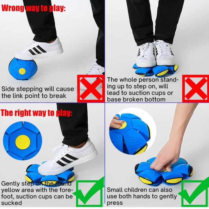 Spannender UFO Wurfball für Kinder, verformbar zu einer Frisbee, mit LED-Licht für interaktives Spielen.