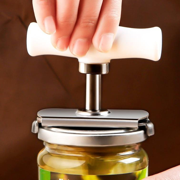 Verstellbarer Dosen-, Glas- und Flaschenöffner aus Edelstahl, idealer Küchenhelfer.
