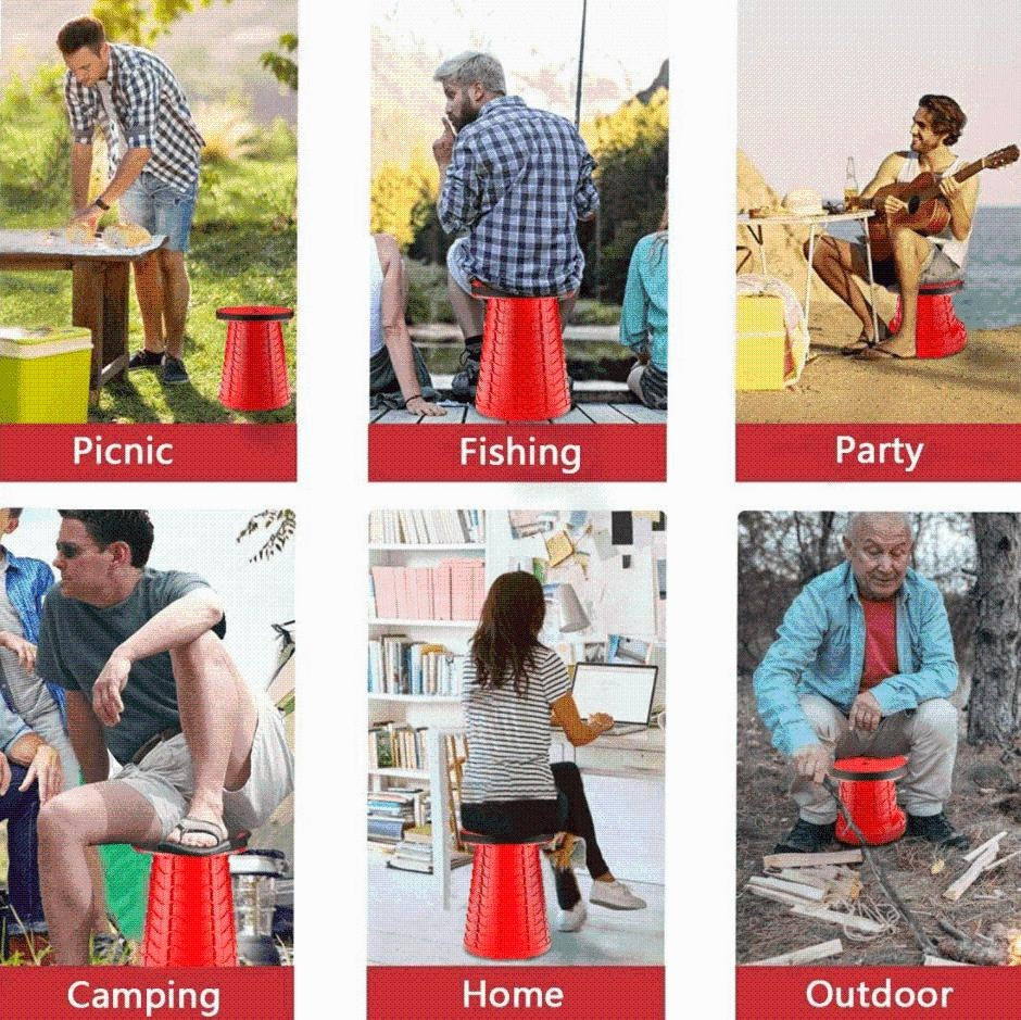 Strapazierfähiger Klapphocker für Camping & Outdoor, leicht zu verstauen.