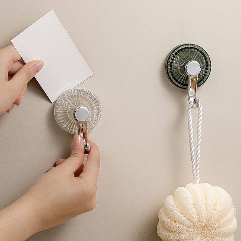 Vielseitige bohrfreie Haken in Creme, Saugnäpfe für Küche, Bad oder Garderobe, einfache Installation ohne Werkzeug.
