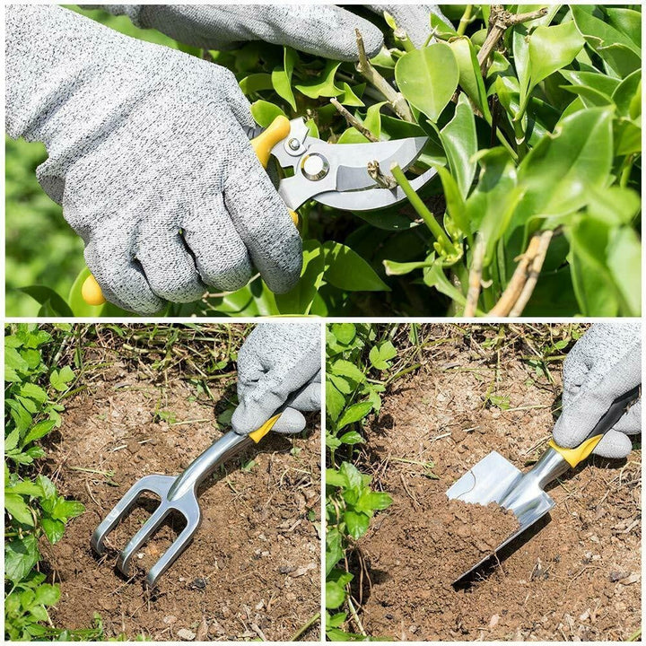 Das komplette 6-teilige Gartenwerkzeugset für alle Gartenarbeiten: Pflanzen, Kultivieren und Unkraut jäten.