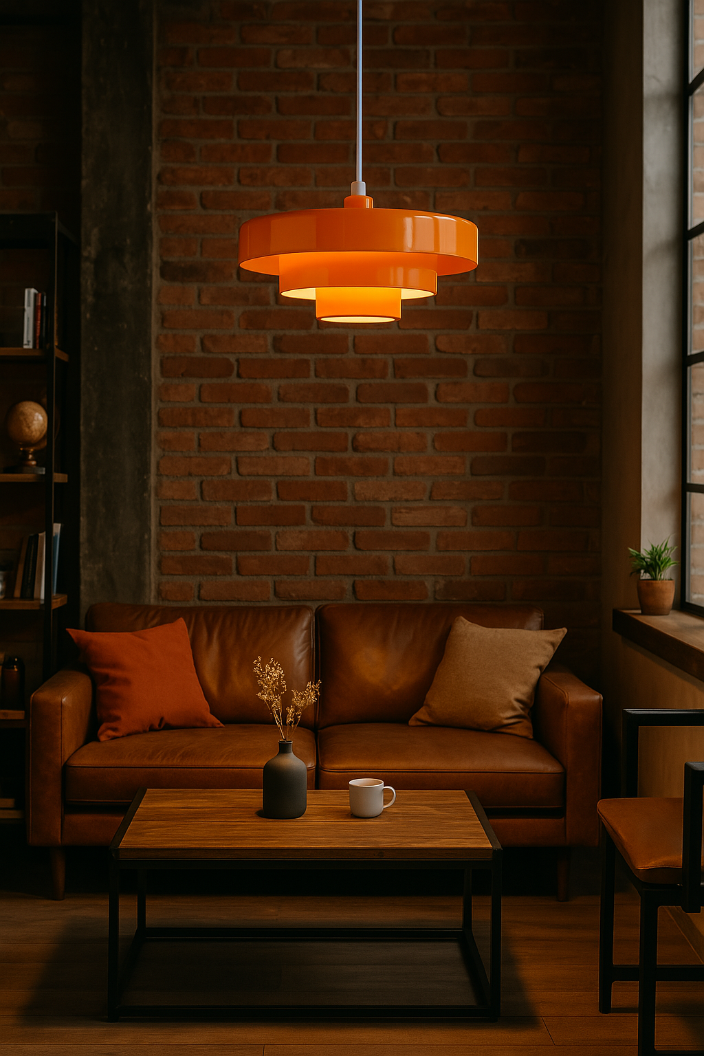 Retro Design Pendelleuchte mit energieeffizienter LED Beleuchtung, ideal für Vintage-Ambiente.