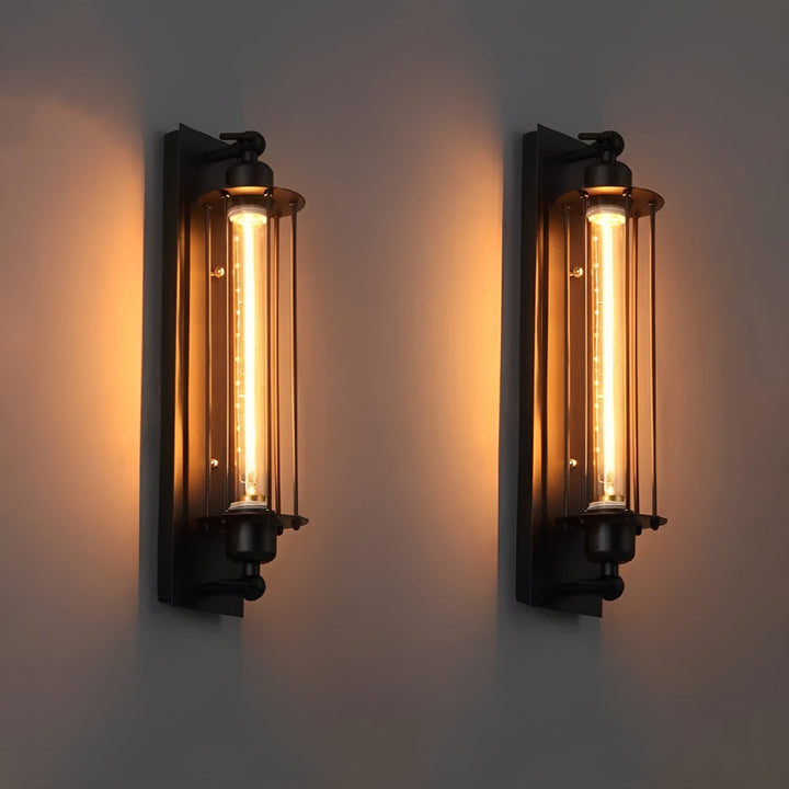 Vintage LED Wandleuchte aus Metall, stilvolle Retro-Beleuchtung für Wohnzimmer oder Flur, zur Wandmontage.