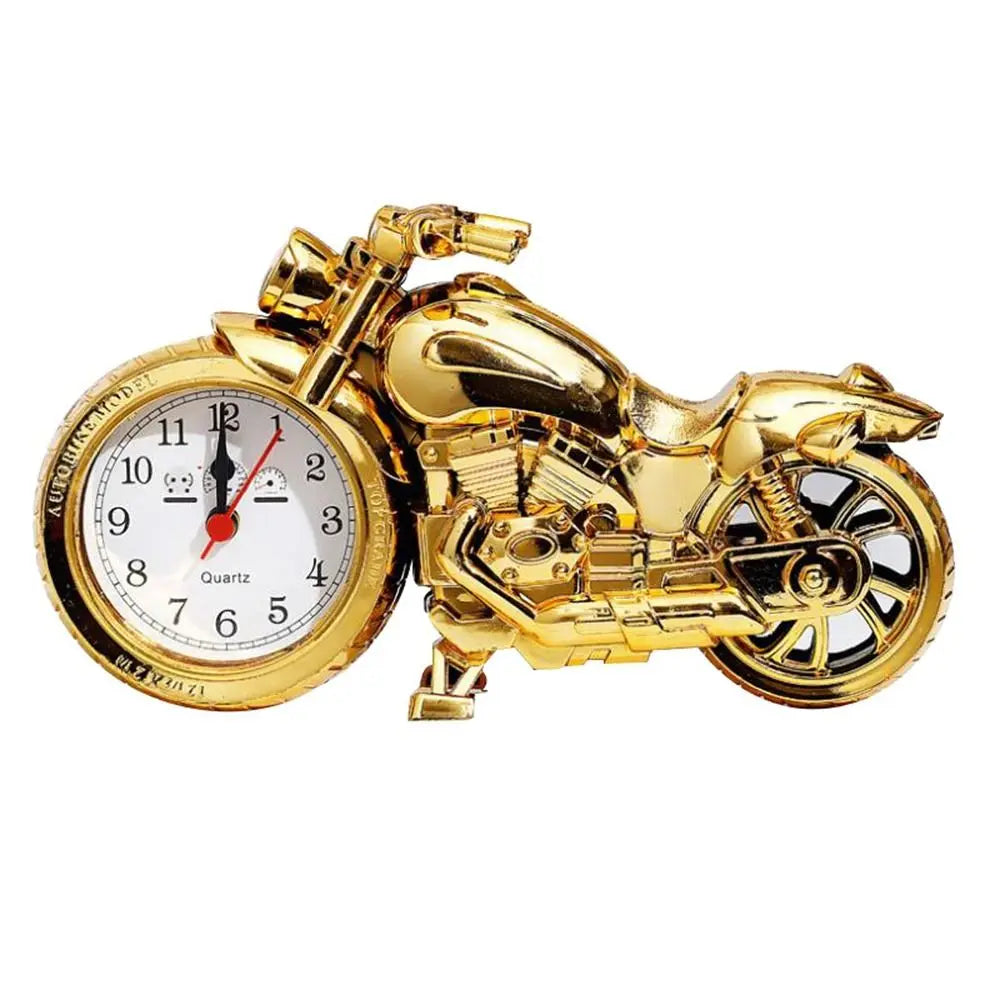 Vintage Motorrad Nachttischuhr, einzigartiger Deko Wecker im Retro-Stil für Motorradfans.