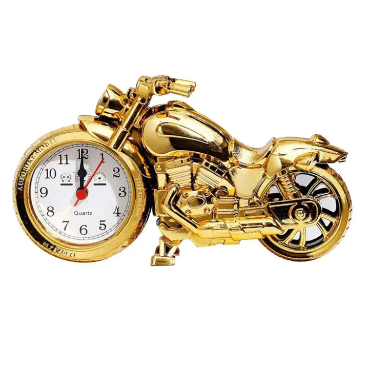 Vintage Motorrad Nachttischuhr, einzigartiger Deko Wecker im Retro-Stil für Motorradfans.