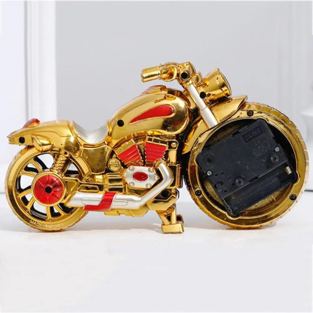 Antike Motorrad Nachttischuhr, dekorativer Retro-Wecker mit Lenker-Design, ideal als Geschenk.