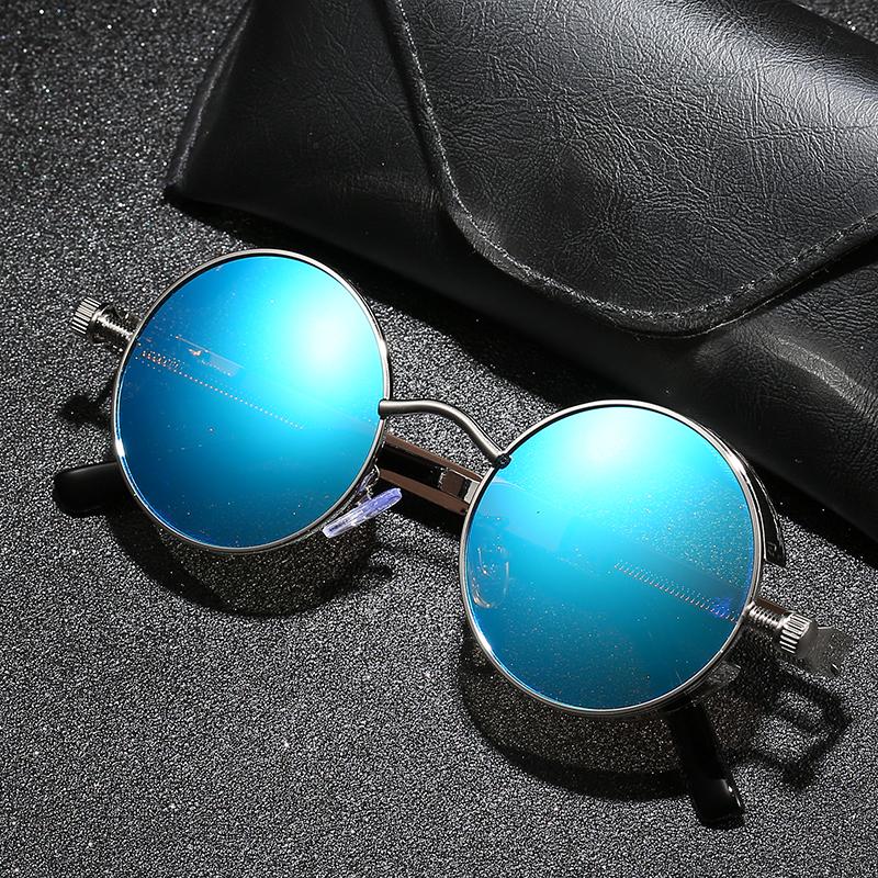 Vintage runde Sonnenbrille für Damen & Herren mit UV400-Schutz, stilvolles Sommer-Accessoire.