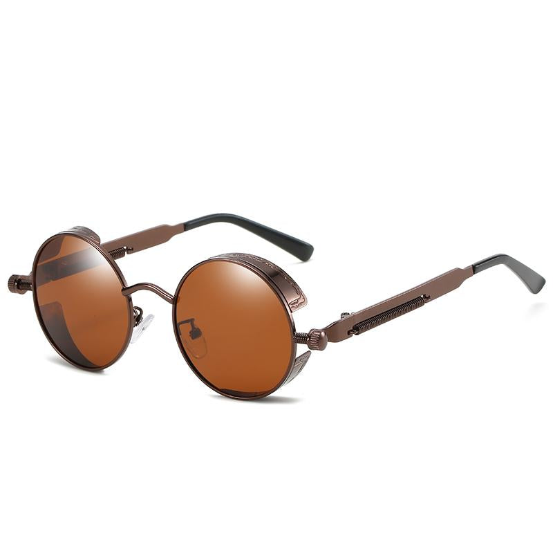 Polarisierte Vintage Sonnenbrille, rund. Für Damen & Herren, UV400-Schutz, ideal für den Sommer.