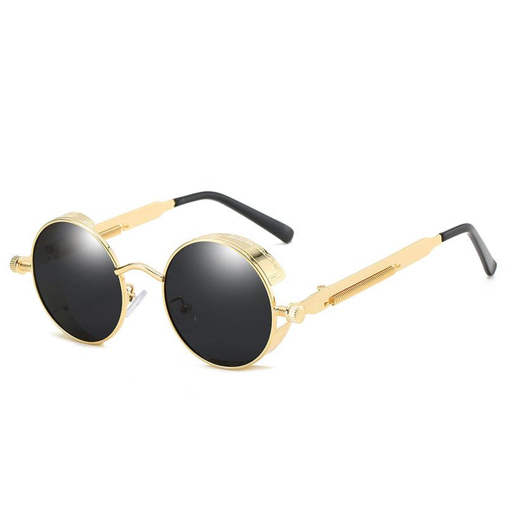 Stilvolle Retro Brille, rund. Unisex Design mit UV400-Schutz. Perfekt als Sommer-Accessoire.