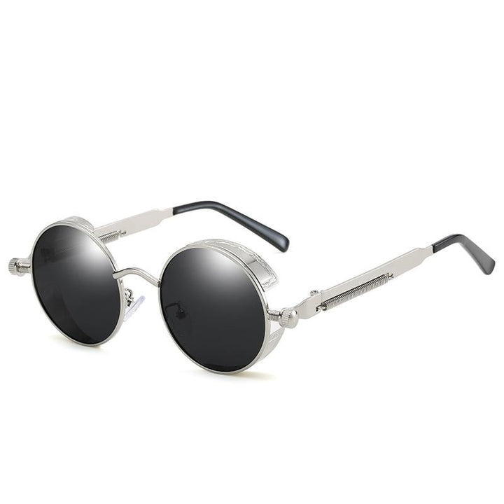 Herren Mode Sonnenbrille, rund. Retro-Look mit UV400-Schutz. Ein stilvolles Accessoire.