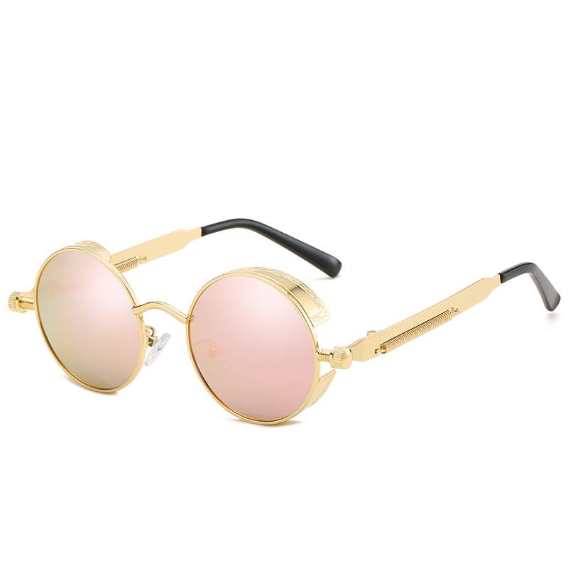 Sommer-Accessoire: Runde Sonnenbrille im Retro-Stil für Damen & Herren mit UV400-Schutz.