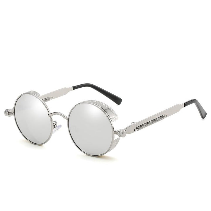 Retro-Sonnenbrille, rund und unisex. UV400-Schutz für den Sommer, eine stilvolle Vintage-Brille.