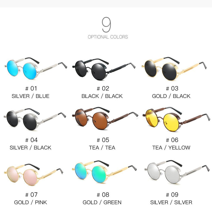 Vintage Damen Sonnenbrille, rund, mit UV400-Schutz. Ein trendiges Sommer-Accessoire.