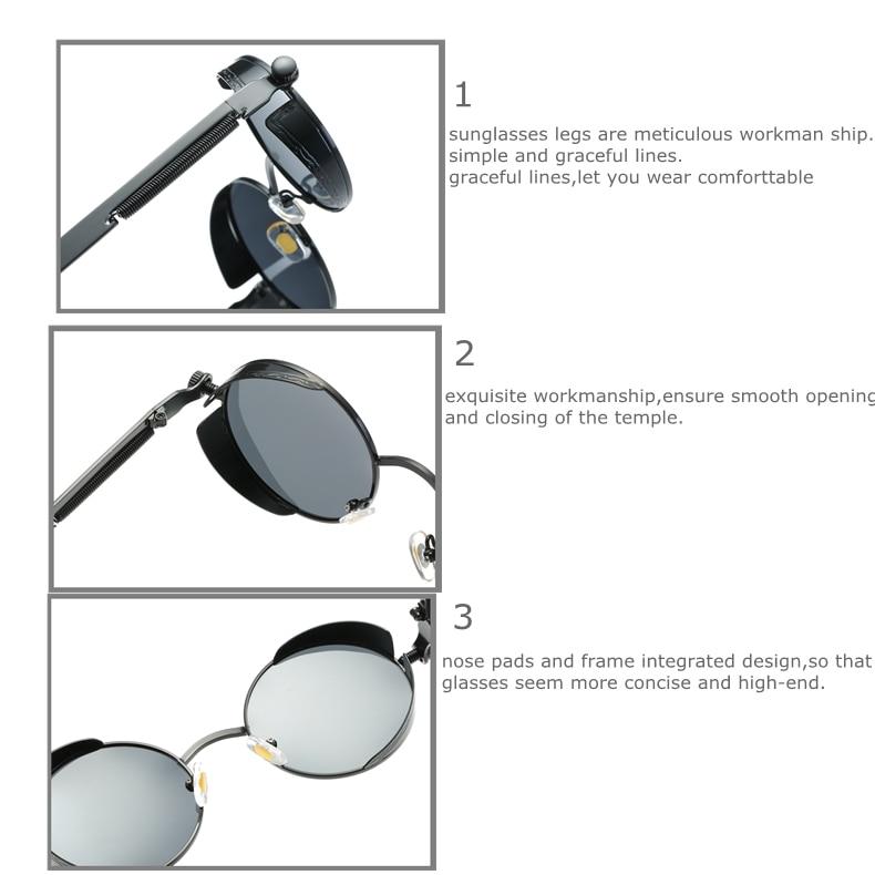 Retro Herren Sonnenbrille in runder Form. Polarisiert und stilvoll mit UV400-Schutz.