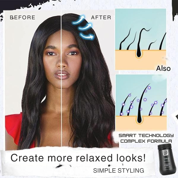 Nahaufnahme des Volumen Puders. Das Stylingprodukt sorgt für Fülle, Halt & matte Textur bei Damen & Herren.