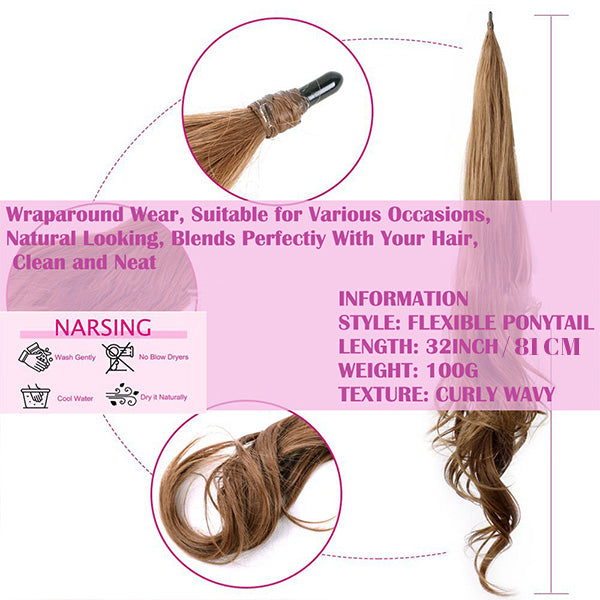 Perfektes Pferdeschwanz Haarteil mit Volumen. Natürliche Haarverlängerung für schnelles Damen-Styling.