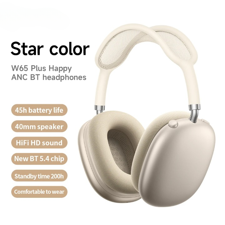 Detailansicht des ergonomischen Ohrpolsters vom W65 Plus Over-Ear Funkkopfhörer mit Geräuschunterdrückung.