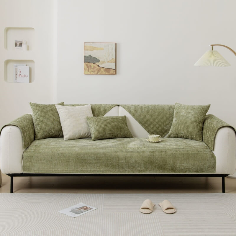 Pflegeleichter Chenille-Sofabezug mit Waffelmuster, schützt Ihr Sofa zuverlässig und dekorativ.