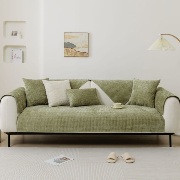 Pflegeleichter Chenille-Sofabezug mit Waffelmuster, schützt Ihr Sofa zuverlässig und dekorativ.