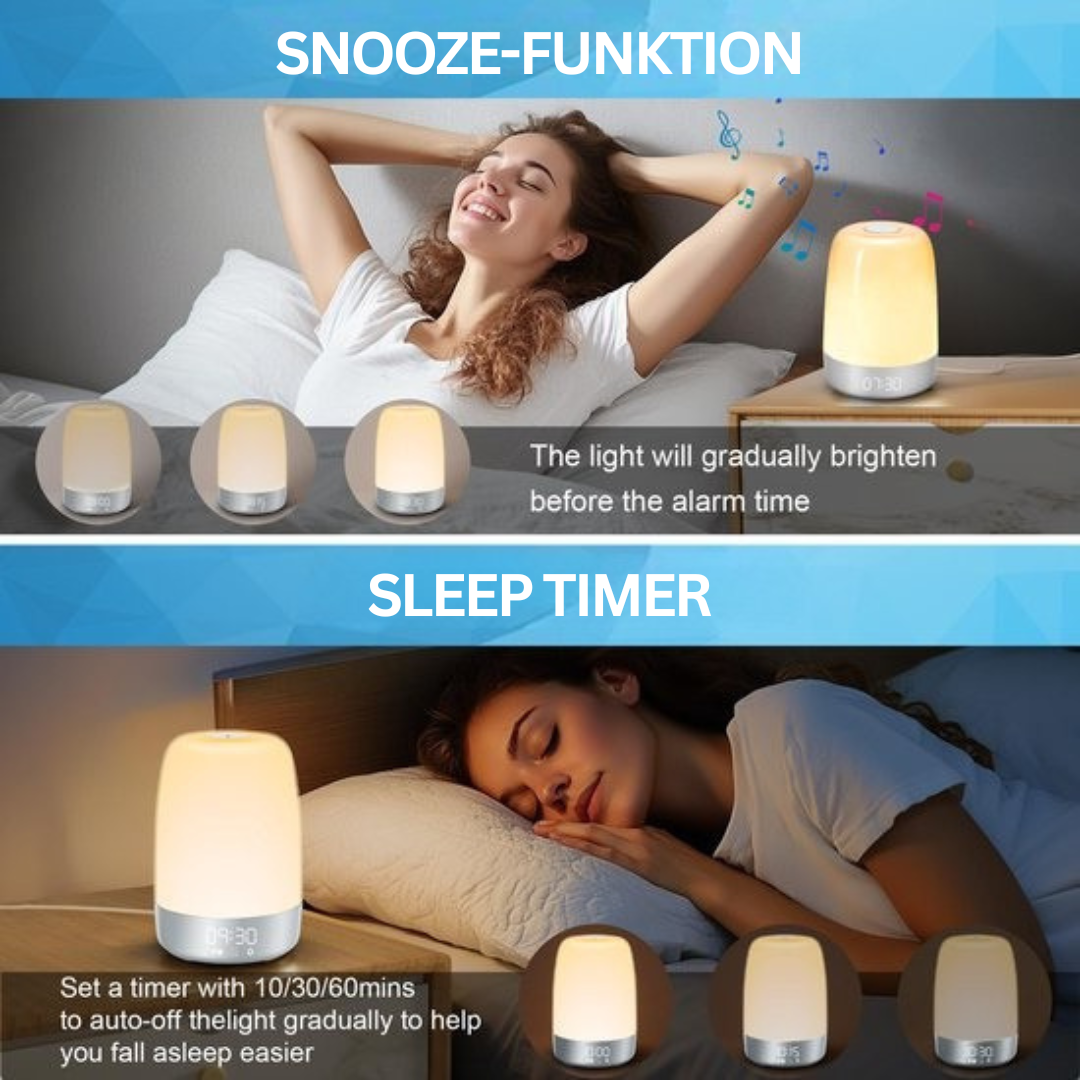 Akkubetriebener Wake-up-Light Aurora: Lichtwecker, Schlafhilfe & Stimmungslicht für Ihr Zuhause.